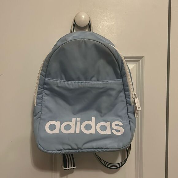 Adidas Core Mini Backpack Blue and White - Picture 1 of 4